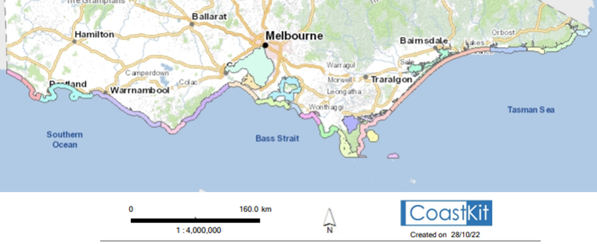 Map showing the location of the 26 biounits across Victoria