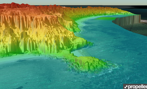 Elevation map of Sandringham beach on Propeller Aero