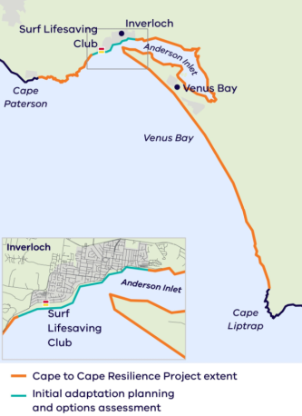 Map of the Cape to Cape Resilience Project study area