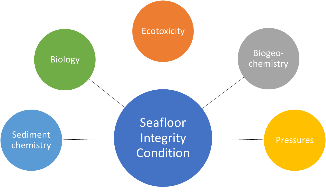 Flow diagram showing the components to seafloor integrity condition assessment