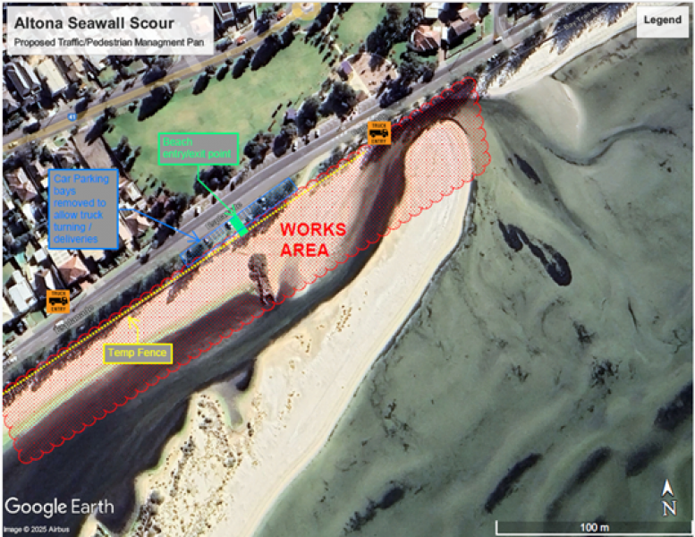 Figure 1. Location of work site at The Esplanade, opposite G.H. Ransom Reserve Playground
