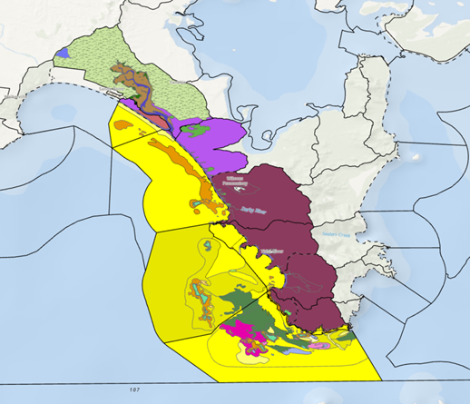 Habitat zones within segments of the Wilsons Prom West Biounit. Map of Habitat zones within segments of the Wilsons Prom West Biounit.