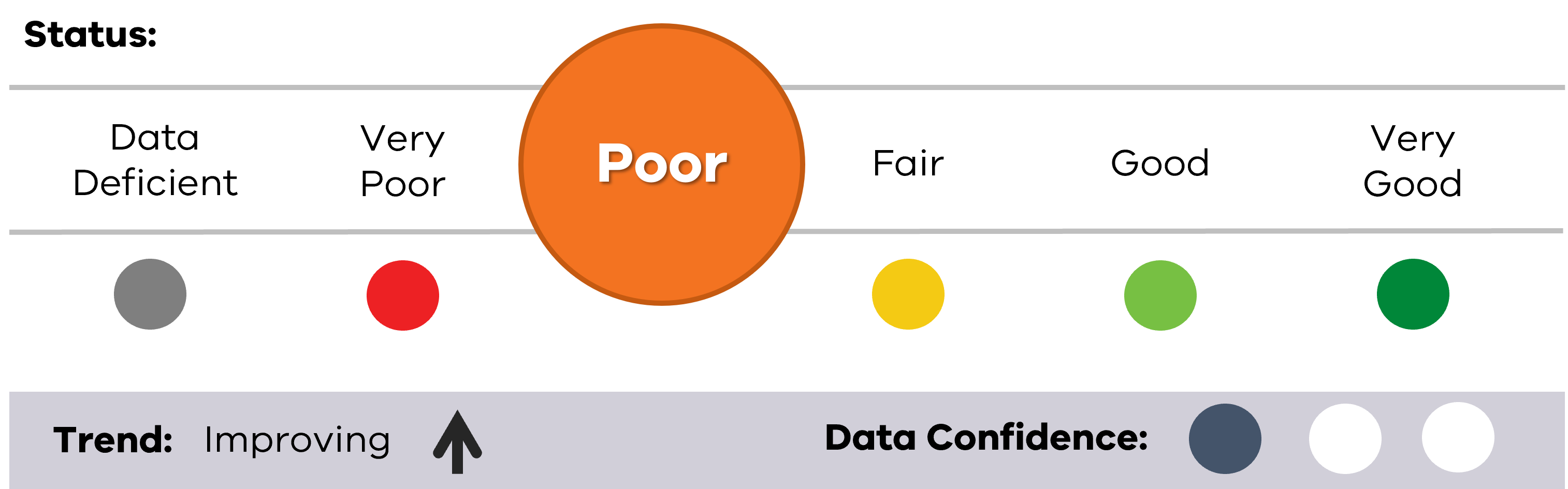 Image of status for Litter Index, showing Poor result, Improving trend and Medium data confidence.