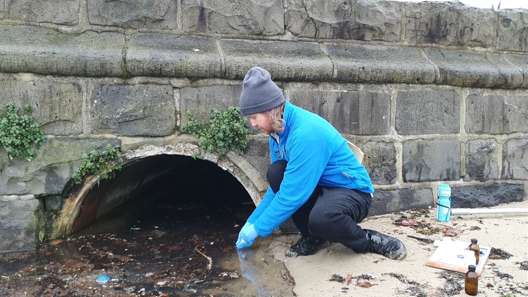 Person monitoring stormwater output