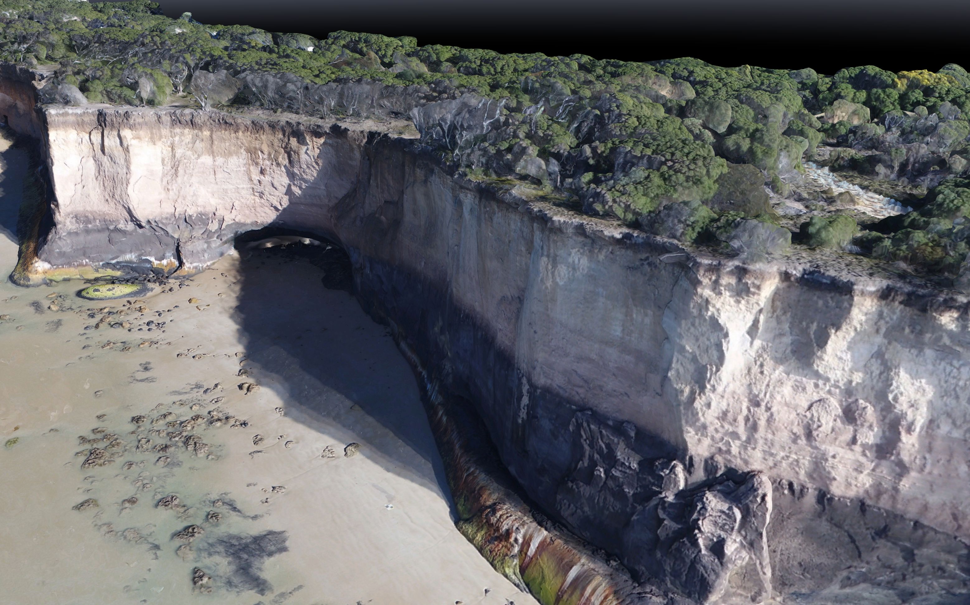 Orthomosaic image of cliff from Propeller Aero