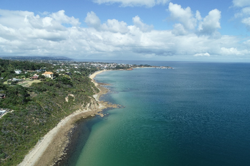 An aerial drone survey photo of the Port Phillip Bay coastline