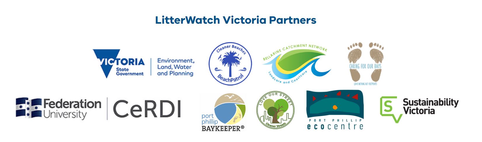 Image of LitterWatch Victoria partner logos.