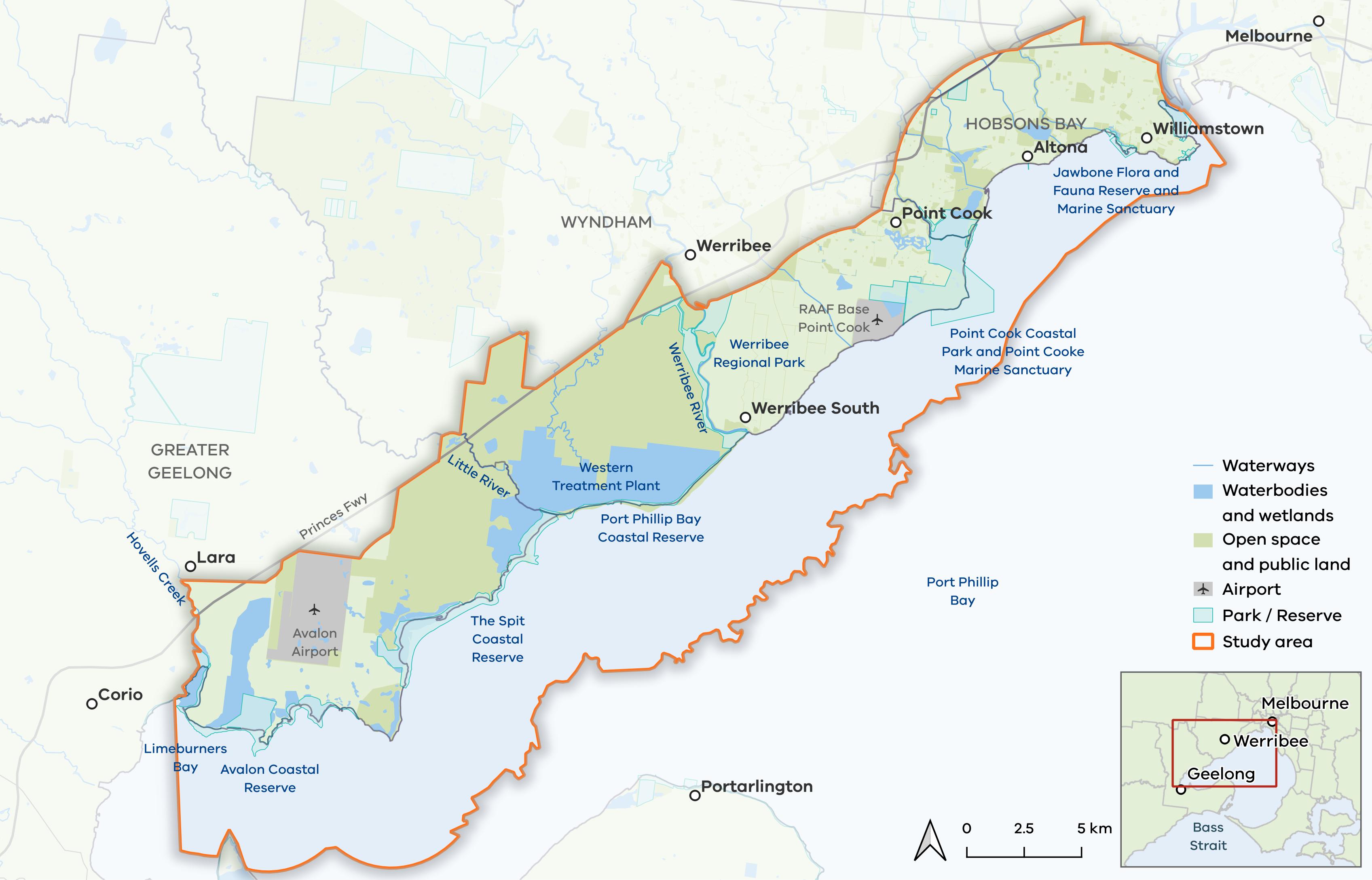 A map showing the Adapt West - Shaping our Shores project extent